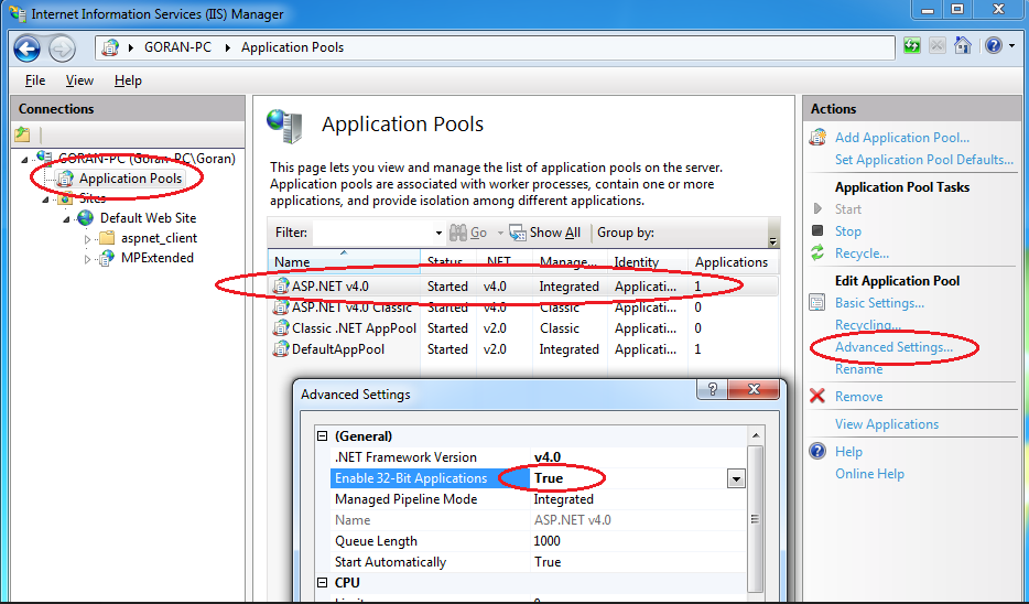 Microsoft oledb. Пулы приложений IIS. Application Pool IIS. IIS сервер пул приложений. APPPOOL В IIS.